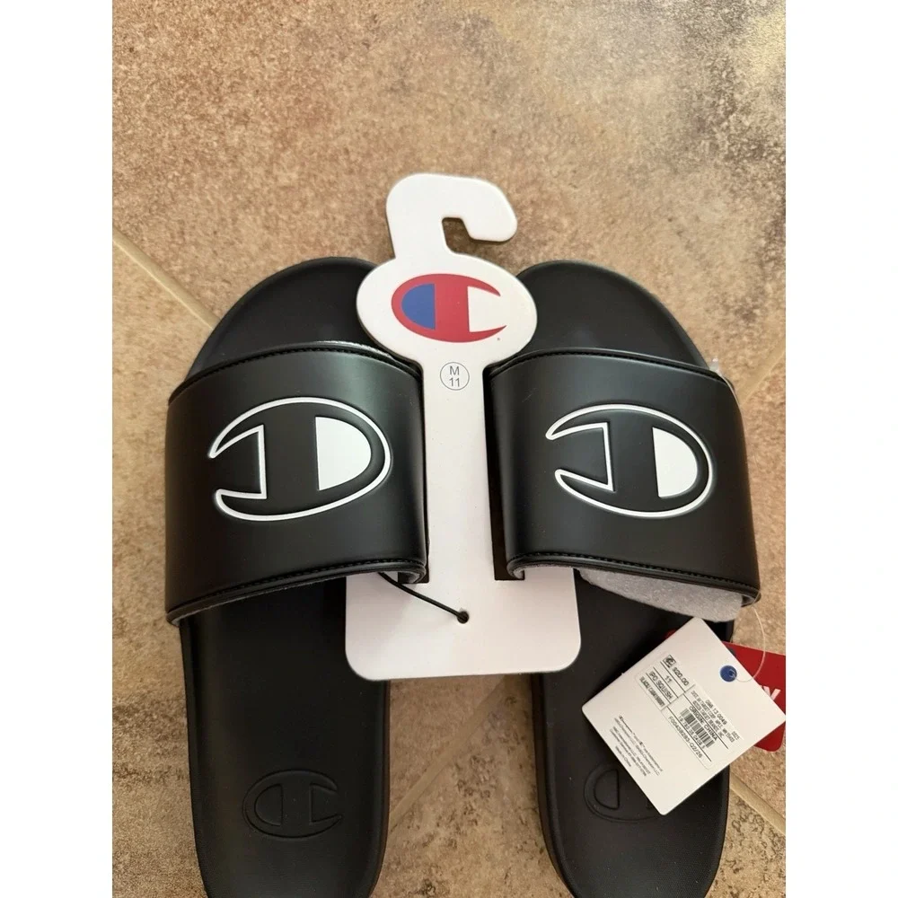 Men's Champion IPO Squish Slide Sandles Black Size 11 NWT